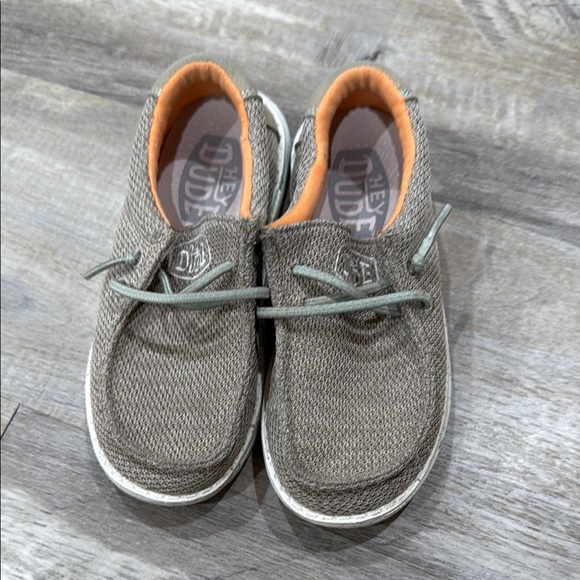 Hey Dude Kids' Tan Shoes with Orange Lining - Picture 1 of 4